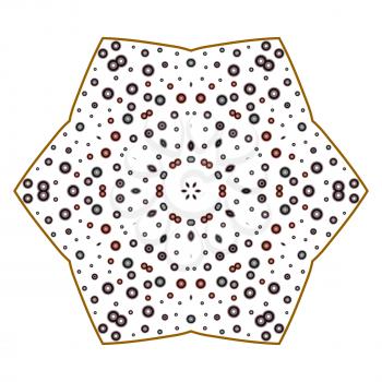Primitive geometric sacra retro pattern with lines and circles. Brown and red thin lines for designs.