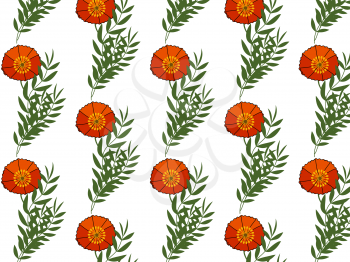 Gentle floral background with red poppies. Patterns for textiles. Seamless floral background.