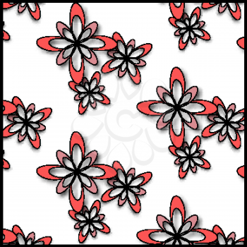 Fun colourful flower in seamless pattern for baby products and pictures