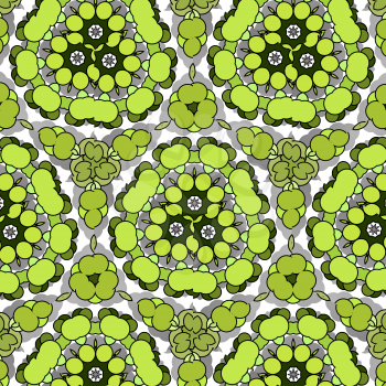 Funny hilarious, amusing and entertaining pattern with bright circles. Abstract natural green background.