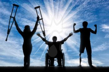 Happy people with disabilities day. Concept happy disabled