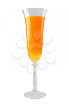 Mimosa cocktail in a glass. Design element isolated on white background