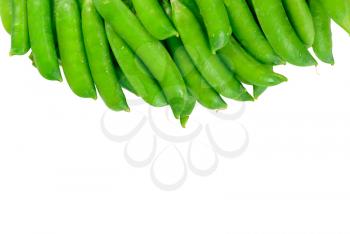 Pile of green peas. Design element isolated on white background