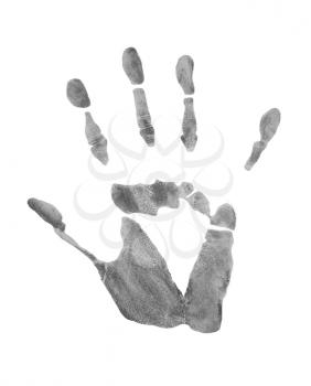 Identification and security concept. Imprint of a man's hand