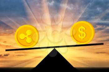 Ripple priority, on the background of the dollar on scales. The concept of the prospects for crypto currency