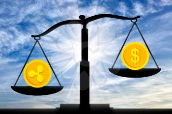 Ripple priority, on the background of the dollar on scales. The concept of the prospects for crypto currency