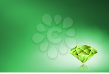 Beautiful background with a large emerald. There is an option in the vector.