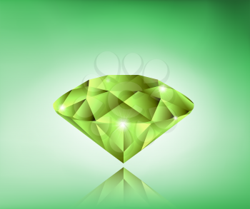 Beautiful background with a large emerald. There is an option in the vector.