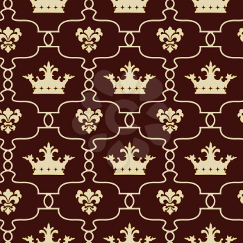 Seamless background with crowns. There is an option in the vector.