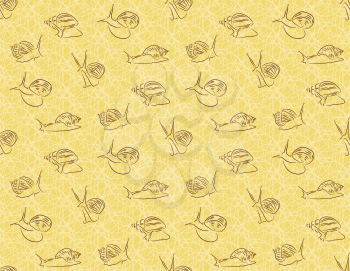 Seamless background with snails Achatina. There is an option in the vector.