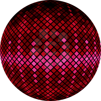 Pink mosaic ball, isolated on a white background.