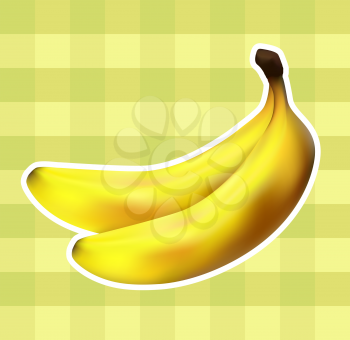 Ripe bananas not bright yellow-green plaid fabric.