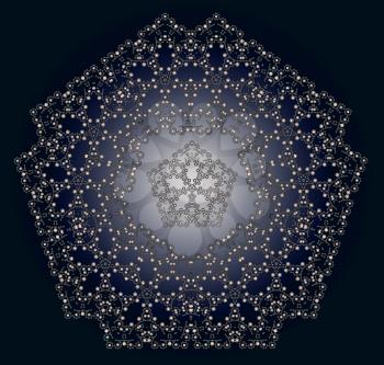 Elegant abstract background with dark pentahedral arabesques.