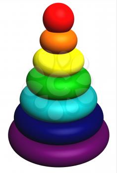 Toy pyramid - a close up. 3D rendering.