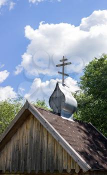 Wooden chapel of Alexander Nevsky, the village Kurowo, Russia.