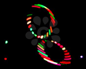 Multicolored glowing circles on a black background.