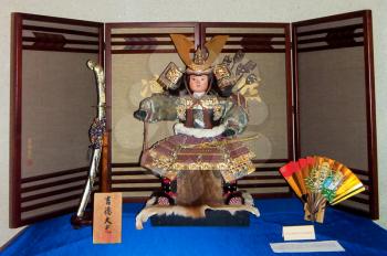 Japanese holiday boys - samurai doll in military garb.