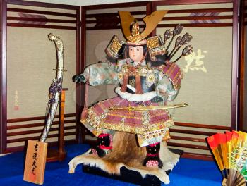 Japanese holiday boys - samurai doll in military garb.
