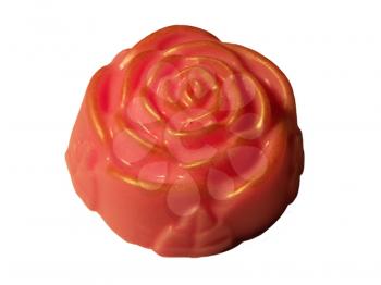 Natural handmade pink soap, in the form of roses.