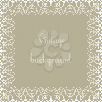 Beautiful sweet square Vintage background with openwork frame.