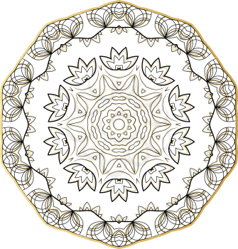 Flower Mandala. Vintage decorative elements. Oriental pattern, vector illustration. Coloring book page. Islam, Arabic, Indian, moroccan spain turkish mystic ottoman motifs