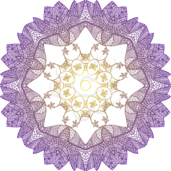 Eight-pointed mandala in the style zentangl. There is an option in the vector.