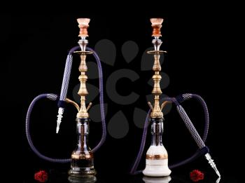 collage hookah on a black background