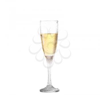 Wineglass with white wine. Concept and idea