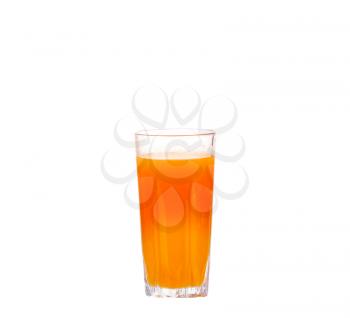 Carrot juice isolated on white