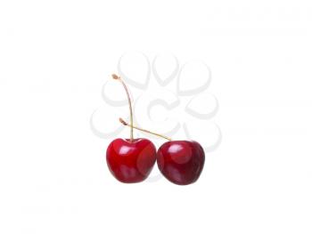 cherry berries isolated on white background cutou