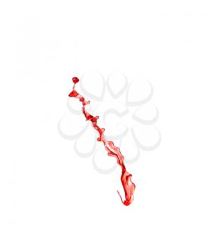 Red wine splashes isolated on white background
