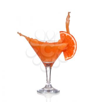 grapefruit cocktail with splashes. Vector illustration