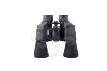 large black binoculars isolated on white