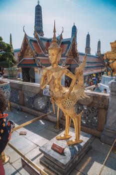 BANGKOK - February 7 2016: Grand palace bangkok, THAILLAND.  Details of Wat Phra Kaew, Temple of the Emerald Buddha, Bangkok, Thailand.