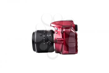 KIEV, UKRAINE, APRIL 25, 2016:  Nikon DSLR D3300 kit 18-55 VR red. Nikon Cameras are the Second Most Popular Cameras on the market after Canon.