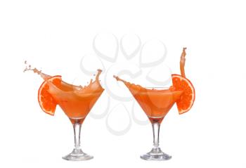 collage grapefruit cocktail with splashes. Vector illustration