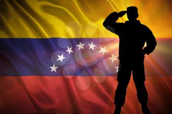 Flag with original proportions. Closeup of grunge flag of Venezuela