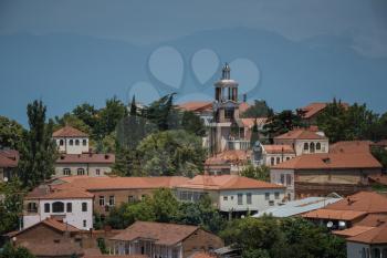 Sighnaghi panoramic view, Kakheti region of Georgia. A popular place among tourists. City of love and wine