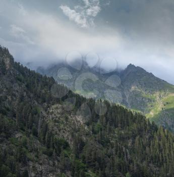Famous Baduk lakes, Northern Caucasus, Russia, Karachay-Cherkessia. Quiet peace of mountain scenery
