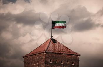Flag with original proportions. Flag of the Kuwait