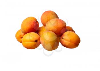 Fresh apricots isolated on white background. idea and concept of a balanced diet and vitamins not from a can