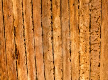 Detail of wooden beams at Shaikh Isa bin Ali House in Al Muharraq, Bahrain, Middle East