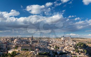 Panorama of ancient city of Toledo, Spain, Europe