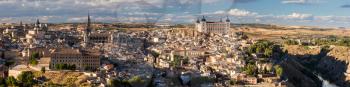 High resolution stitched panorama of ancient city of Toledo, Spain, Europe