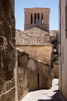 Narrow streets in town of Cuenca in Castilla-La Mancha, Spain, Europe