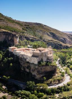 Parador in the old Convent of St Paul in town of Cuenca in Castilla-La Mancha, Spain, Europe