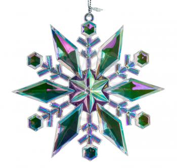 Christmas xmas star decoration in macro isolated against white background ready to be cut out and used in other design