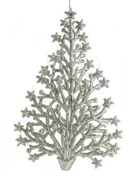 Christmas xmas tree decoration in macro isolated against white background ready to be cut out and used in other design