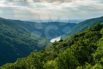 View of Cheat River Canyon from Raven Rock in Coopers Rock State Forest West Virginia