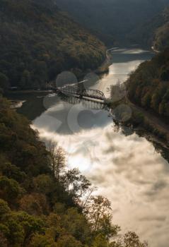 Overlook of New River from Hawks Nest State Park in West Virginia in Fall
